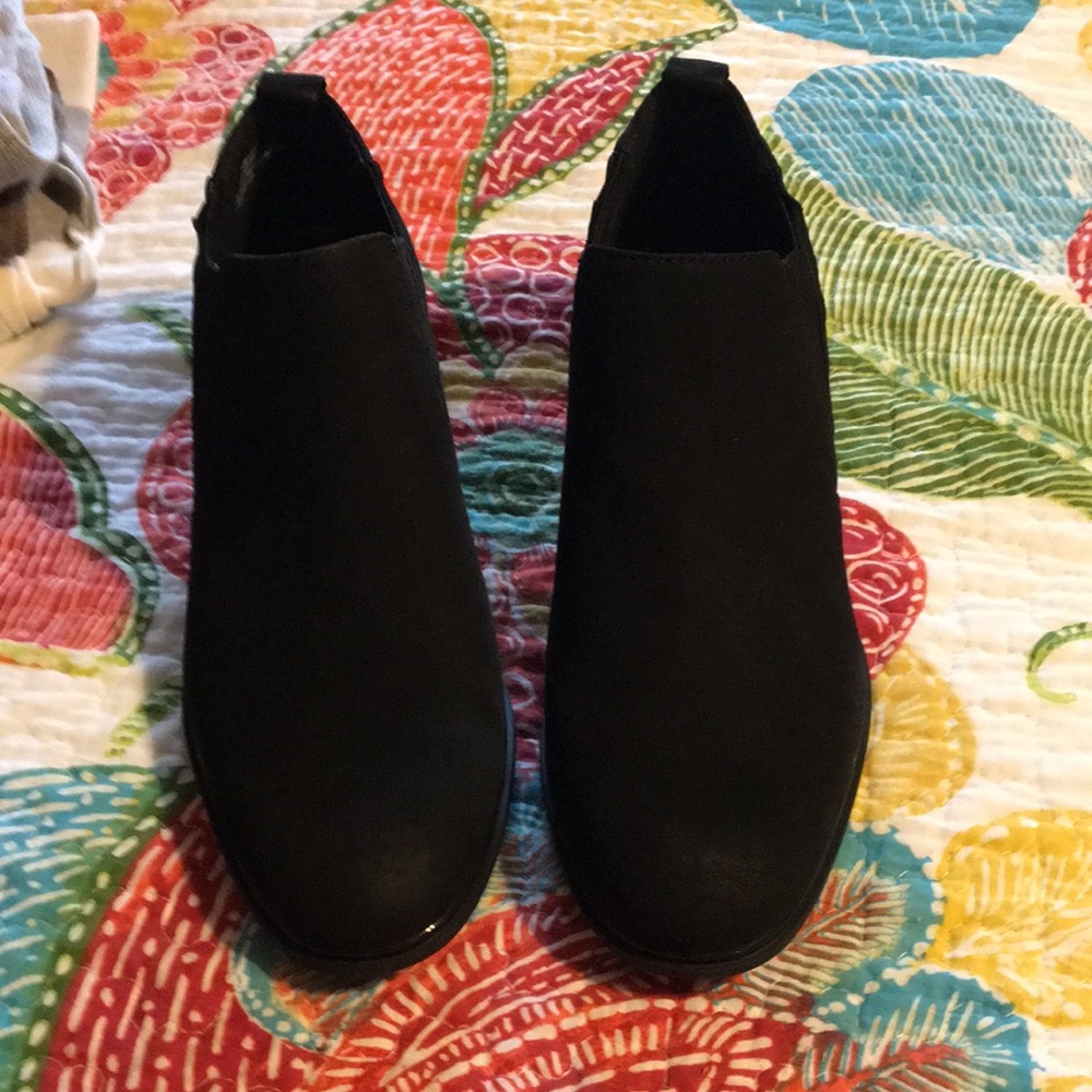 Black suede booties